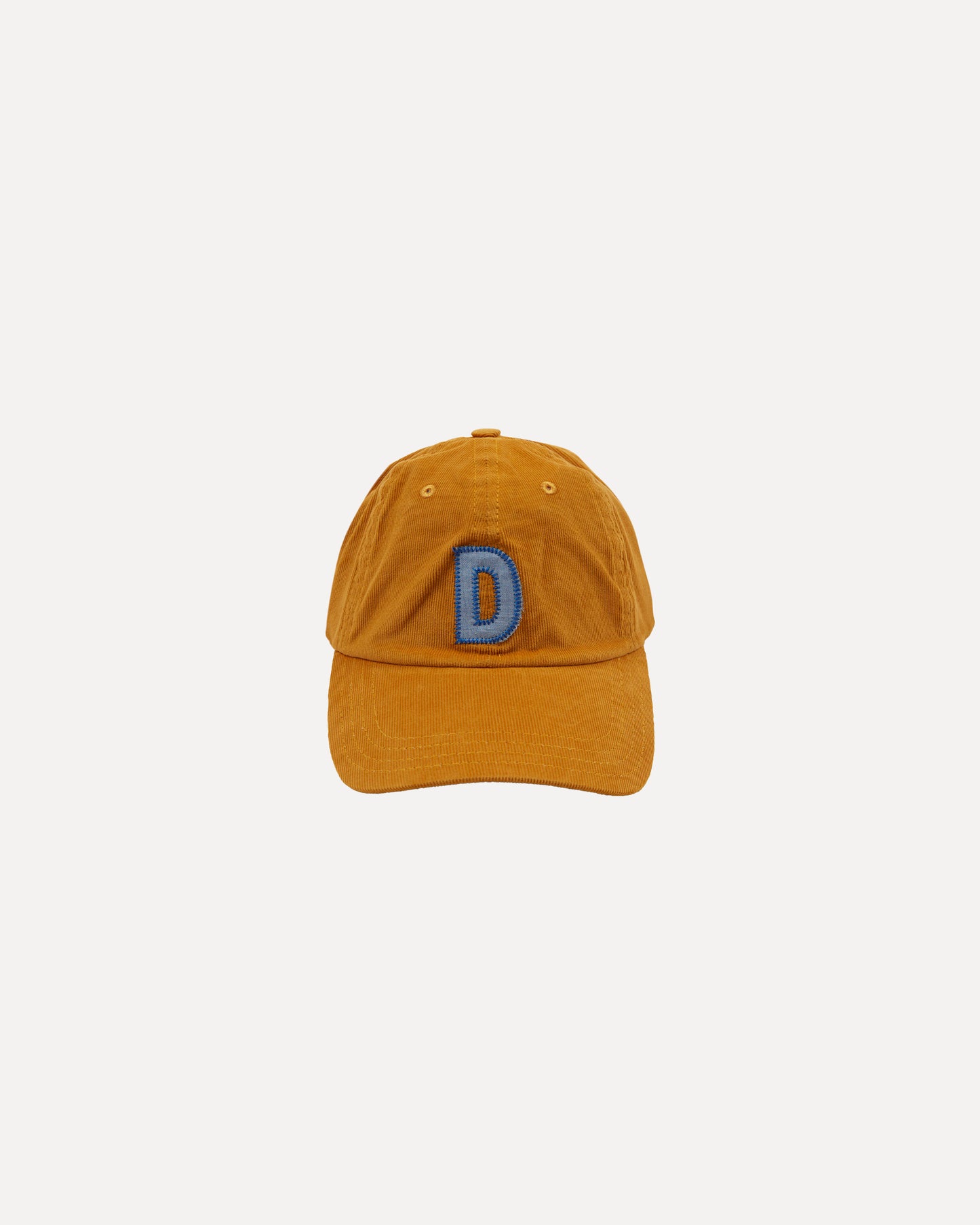 Drakes - Yellow Chambray 'D' Appliqué Corduroy Baseball Cap