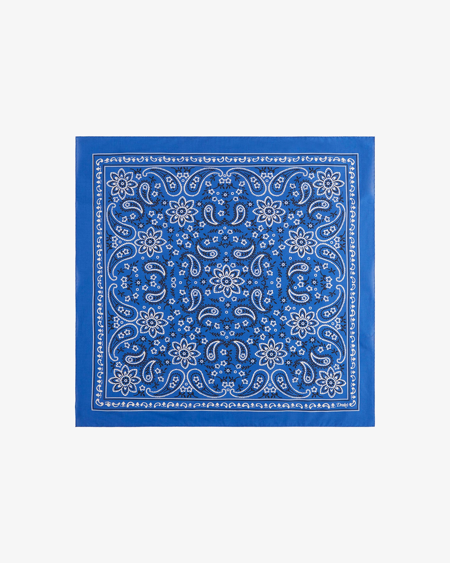 Drakes - Royal Paisley Print Cotton Bandana