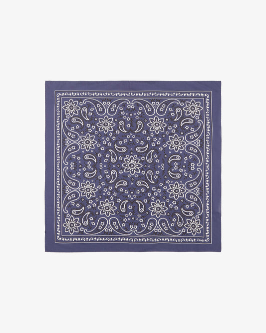 Drakes - Navy Paisley Print Cotton Bandana